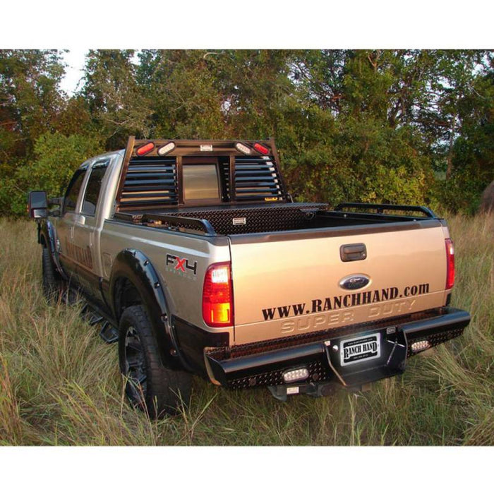 Ranch Hand BBF080BLSL Legend 10" Drop Rear Bumper w/ Sensor Holes for Ford F250/F350 2008-2015