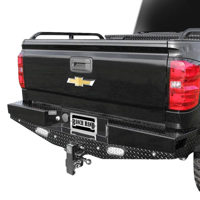 Ranch Hand SBC14HBLSL Sport Rear Bumper w/ Lights and Sensor Holes for Chevy Silverado 1500 2014-2018