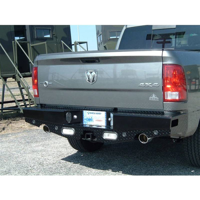 Ranch Hand SBD09HBLSLE Sport Rear Bumper w/ Dual Exhaust and Sensor Holes for Dodge Ram 1500 2009-2022