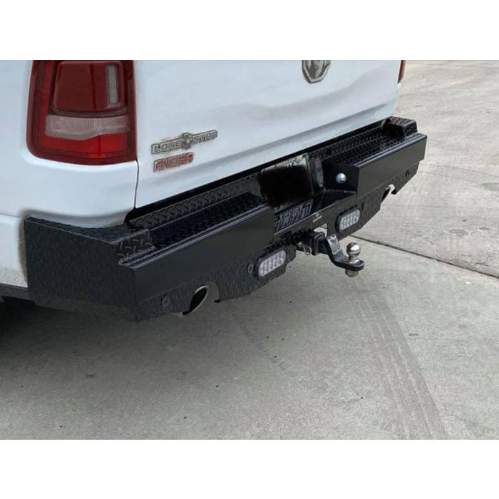 Ranch Hand SBD19HBLSLE Sport Rear Bumper w/ Sensor Plugs and Dual Exhaust for Dodge Ram 1500 2019-2022
