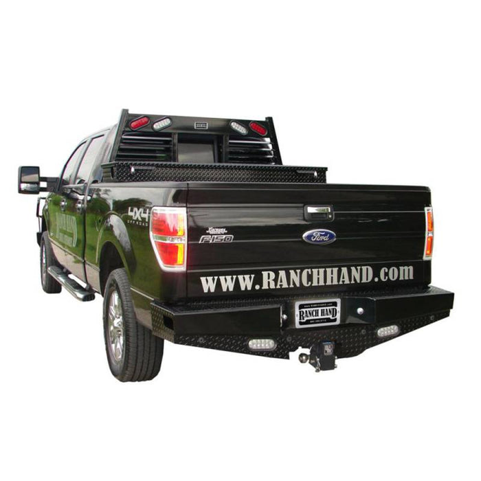 Ranch Hand SBF09HBLSL Sport Rear Bumper w/ Lights and Sensor Holes for Ford F150 2009-2014