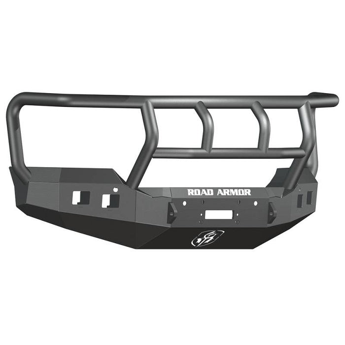 Road Armor 215R2B Stealth Winch Front Bumper w/ Titan II Guard and Square Light Holes for GMC Sierra 2500HD/3500 2015-2019