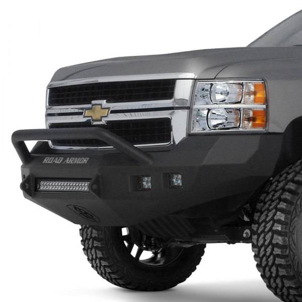 Road Armor 315R4B-NW Stealth Non-Winch Front Bumper w/ Pre-Runner Guard and Square Light Holes for Chevy Silverado 2500HD/3500 2015-2019