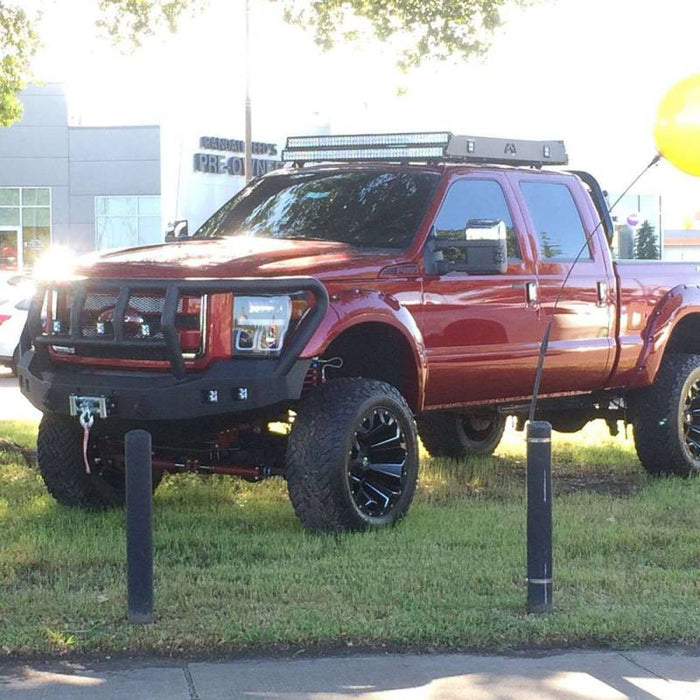 Road Armor 611R2B Stealth Winch Front Bumper w/ Titan II Guard and Square Light Holes for Ford F250/F350 2011-2016