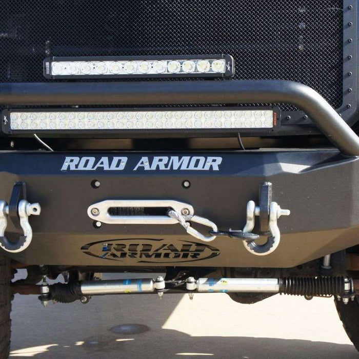 Road Armor 611R4B Stealth Winch Front Bumper w/ Pre-Runner Guard and Square Light Holes for Ford F250/F350 2011-2016