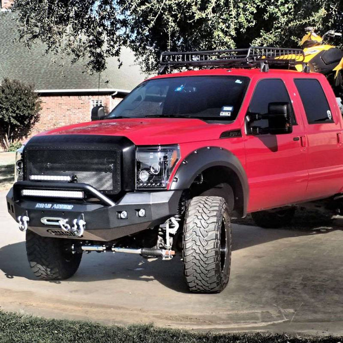 Road Armor 611R4B Stealth Winch Front Bumper w/ Pre-Runner Guard and Square Light Holes for Ford F250/F350 2011-2016