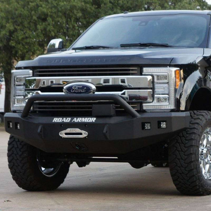 Road Armor 617F4B Stealth Winch Front Bumper w/ Pre-Runner Guard and Square Light Holes for Ford F250/F350 2017-2022