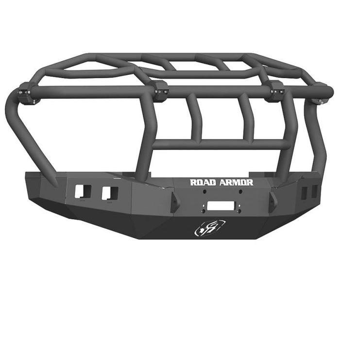 Road Armor 61743B Stealth Winch Front Bumper w/ Intimidator Guard and Square Light Holes for Ford F450/F550 2017-2018