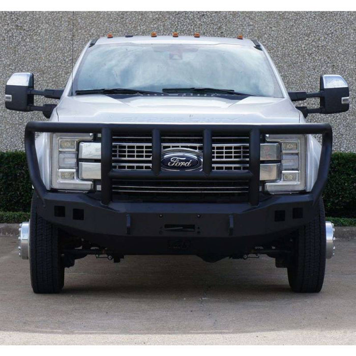 Road Armor 61742B Stealth Winch Front Bumper w/ Titan II Guard and Square Light Holes for Ford F450/F550 2017-2018