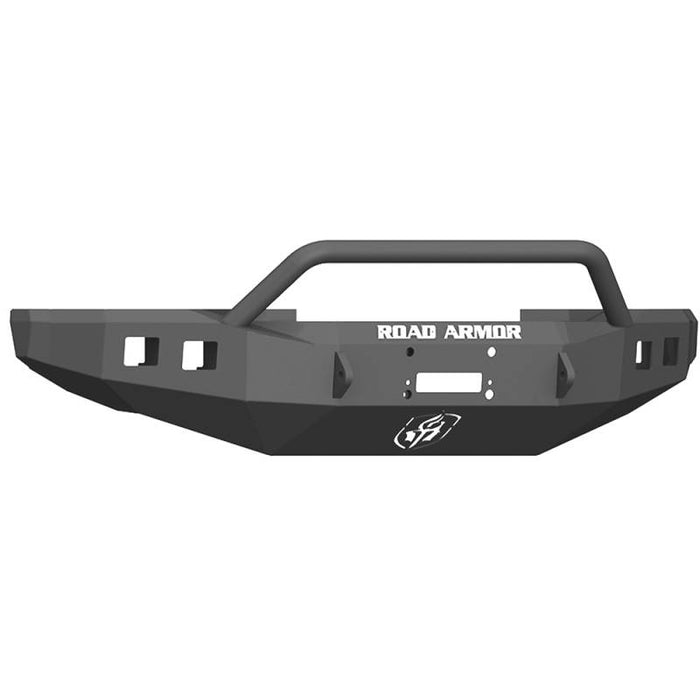 Road Armor 61744B Stealth Winch Front Bumper w/ Pre-Runner Guard and Square Light Holes for Ford F450/F550 2017-2018