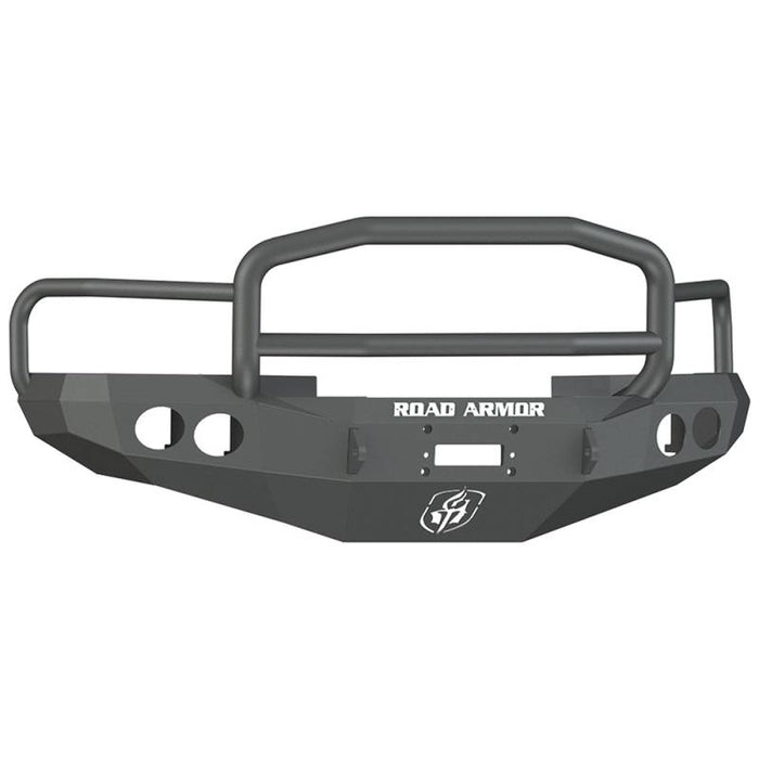 Road Armor 47015B Stealth Winch Front Bumper w/ Lonestar Guard and Round Light Holes for Dodge Ram 1500/2500/3500 1997-2002