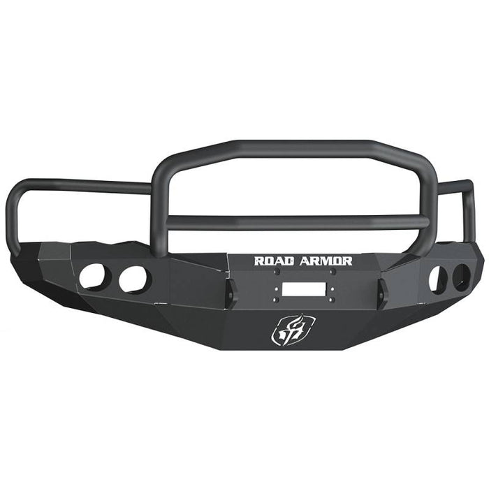 Road Armor 44045B Stealth Winch Front Bumper w/ Lonestar Guard and Round Light Holes for Dodge Ram 2500/3500 2003-2005