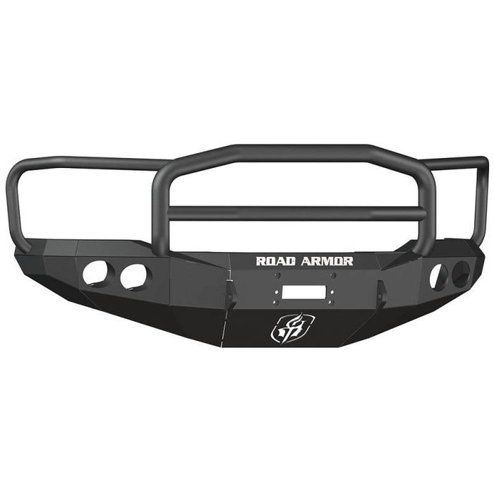 Road Armor 66005B Stealth Winch Front Bumper w/ Lonestar Guard and Round Light Holes for Ford F250/F350/F450/Excursion 1999-2004