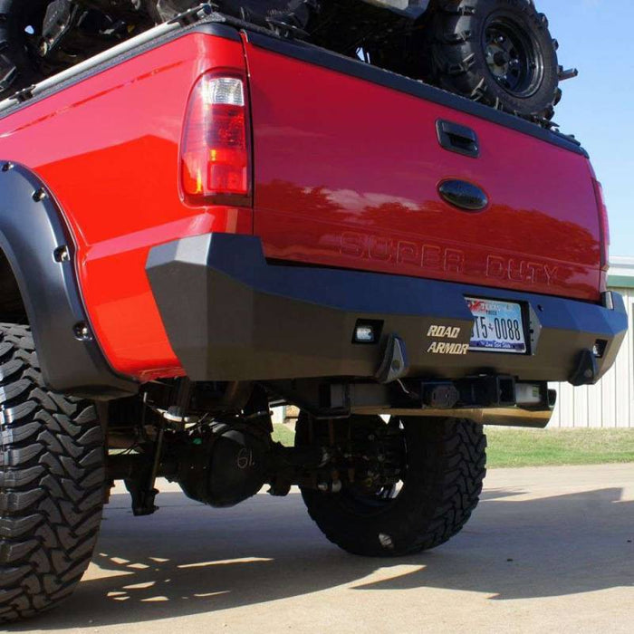 Road Armor 618S0B Stealth Winch Rear Bumper w/ Sensor Holes for Ford F250/F350/F450 2008-2016