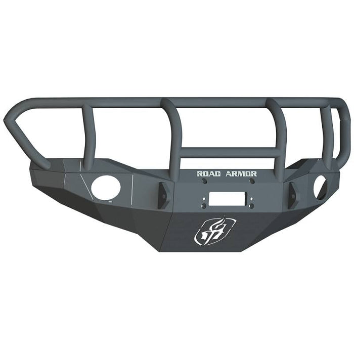 Road Armor FJ801B Stealth Winch Front Bumper w/ Titan II Guard and Round Light Holes for Toyota FJ Cruiser 2007-2015