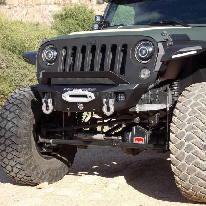 Road Armor 5180F3B Stealth Winch Front Bumper w/ Sheetmetal Bar Guard for Jeep Wrangler JL 2018-2022