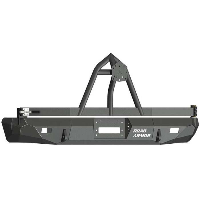 Road Armor 61208B Stealth Winch Rear Bumper w/ Tire Carrier for Ford Excursion 1999-2007