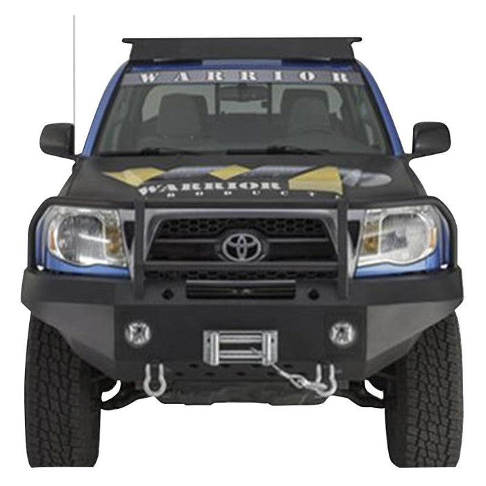 Warrior 4530 Winch Front Bumper w/ Brush Guard and D-Rings Mount for Toyota Tacoma 2005-2011 - Black Powder Coat