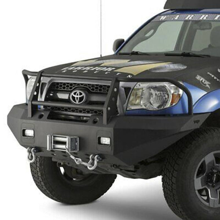 Warrior 4530 Winch Front Bumper w/ Brush Guard and D-Rings Mount for Toyota Tacoma 2005-2011 - Black Powder Coat