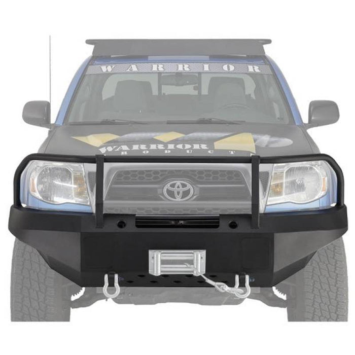 Warrior 4535 Winch Front Bumper w/ Brush Guard and D-Rings Mount for Toyota Tacoma 2012-2015 - Black Powder Coat