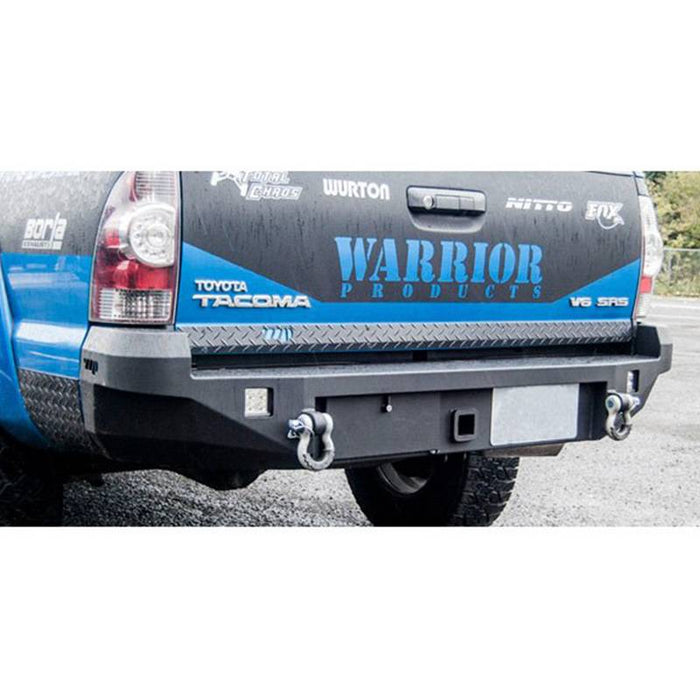 Warrior 4560 Rear Bumper w/ Receiver Hitch and D-Ring Mounts for Toyota Tacoma 2005-2015 - Black Powder Coat
