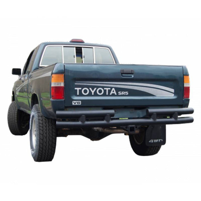 Warrior 53250 Double Tube Rear Bumper w/ 2" Receiver for Toyota Pickup 1979-1995 - Black Powder Coat