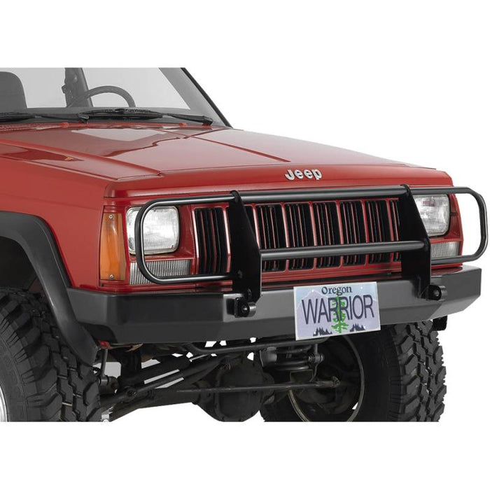 Warrior 56051 Rock Crawler Front Bumper w/ Brush Guard and D-Rings Mount for Jeep Cherokee XJ 1984-2001 - Black Powder Coat