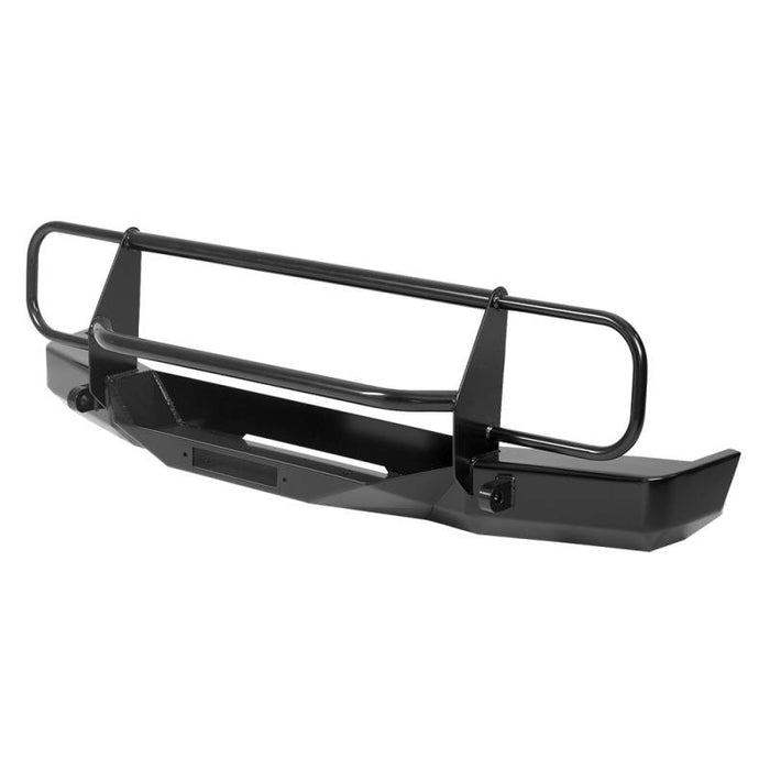 Warrior 56055 Winch Rock Crawler Front Bumper w/ Brush Guard and D-Rings Mount for Jeep Cherokee XJ 1984-2001 - Black Powder Coat