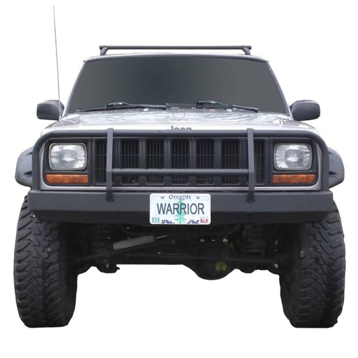 Warrior 56060 Contour Front Bumper w/ Brush Guard for Jeep Cherokee XJ 1984-2001 - Black Powder Coat