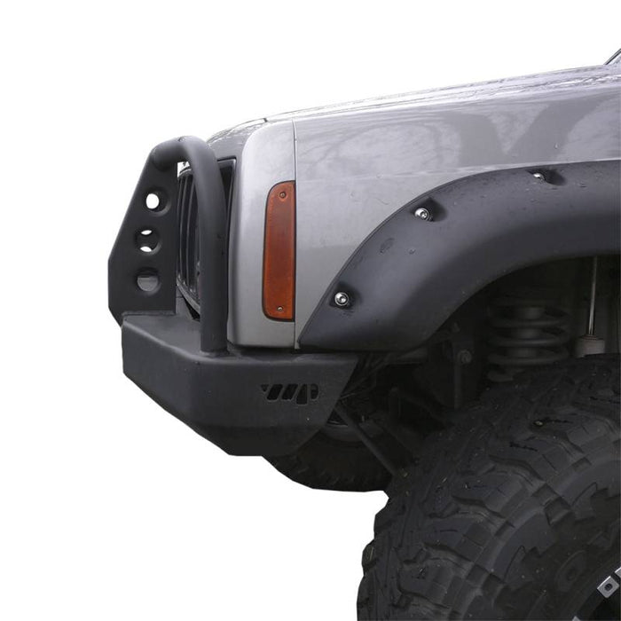 Warrior 56060 Contour Front Bumper w/ Brush Guard for Jeep Cherokee XJ 1984-2001 - Black Powder Coat