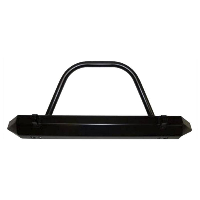 Warrior 57059 Stubby Rock Crawler Front Bumper w/ Brush Guard and D-Rings Mount for Jeep CJ5/CJ7/CJ8/Wrangler YJ/TJ/LJ 1976-2006 - Black Powder Coat