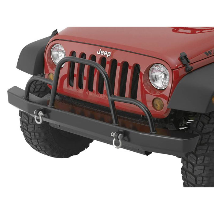 Warrior 59051 Rock Crawler Front Bumper w/ Brush Guard and D-Rings Mount for Jeep Wrangler JK 2007-2018 - Black Powder Coat