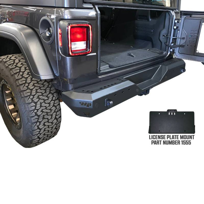 Warrior 6550 MOD Rear Bumper for Jeep Wrangler JL 2018-2021 - Black Powder Coat