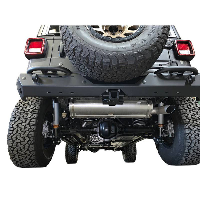 Warrior 6555 MOD Rear Bumper w/ Steps for Jeep Wrangler JL 2018-2021 - Black Powder Coat