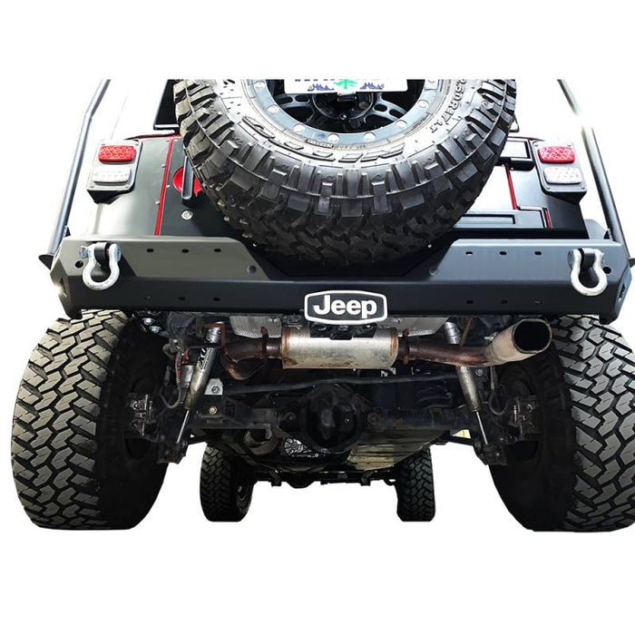 Warrior 6590 MOD Rear Bumper for Jeep Wrangler JK 2007-2018 - Black Powder Coat