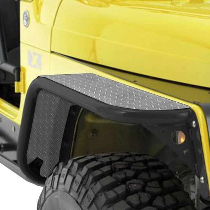 Warrior 7321 4" Front Tube Fender Flares for Jeep Wrangler YJ 1987-1996 - Polished Aluminum