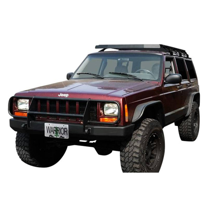 Warrior 10935 Platform Roof Rack w/ Rain Gutter Mount for Jeep Cherokee XJ 1984-2001 - Black Powder Coat