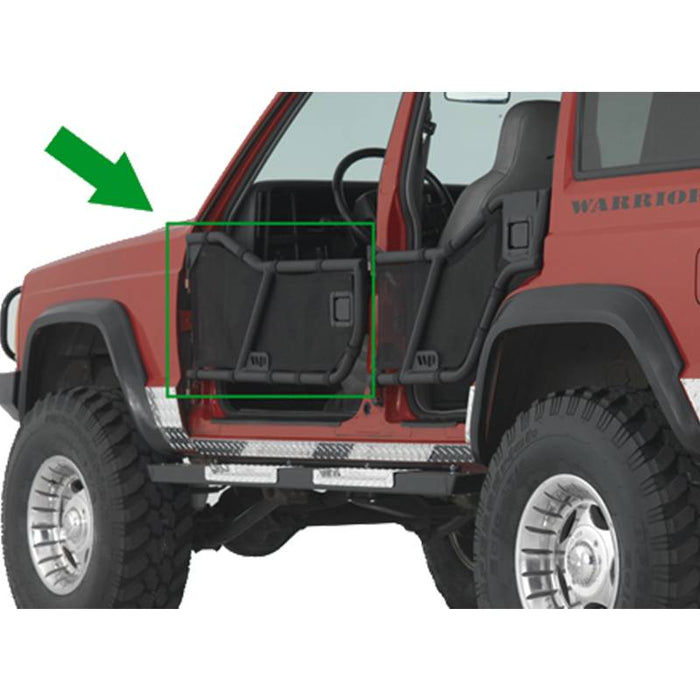 Warrior 90851 Front Adventure Tube Doors for Jeep Cherokee XJ 1997-2001 - Black Powder Coat