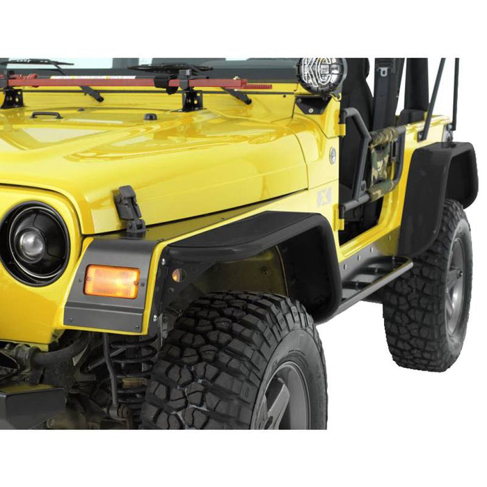 Warrior S7302 4" Rear Tube Fender Flares for Jeep Wrangler TJ/LJ 1997-2006 - Black Powder Coat