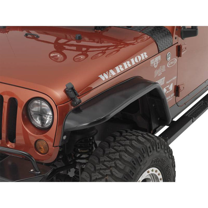 Warrior S7311 7.5" Front Tube Fender Flares for Jeep Wrangler JK 2007-2018 - Black Powder Coat