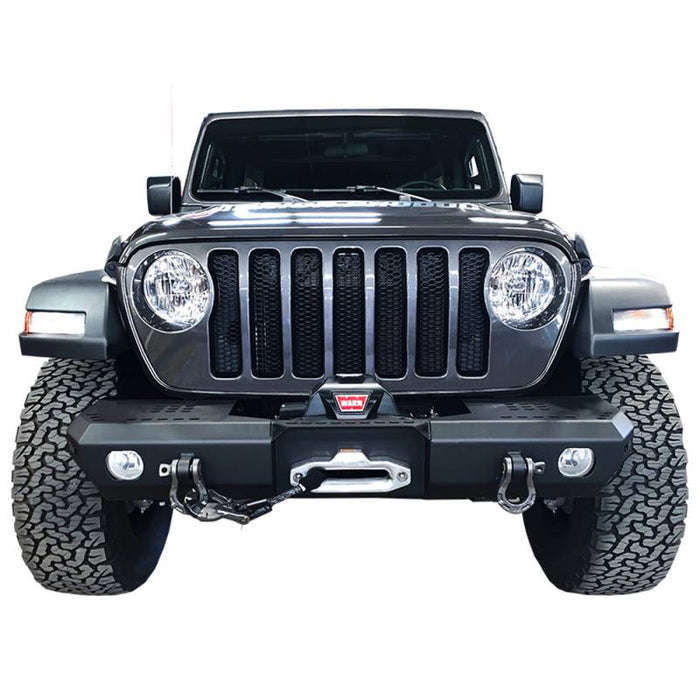 Warrior 6528 Winch MOD Series Mid Width Front Bumper for Jeep Wrangler JL/Gladiator JT 2018-2022 - Black Powder Coat