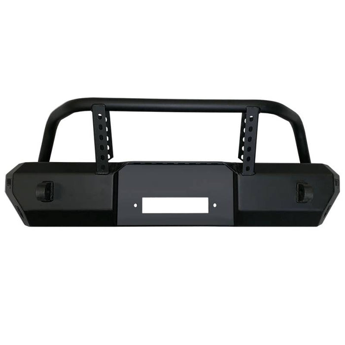 Warrior 6537 Winch MOD Series Stubby Front Bumper w/ Brush Guard for Jeep Wrangler JL/Gladiator JT 2018-2022 - Black Powder Coat