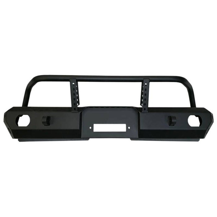 Warrior 6538 Winch MOD Series Mid Width Front Bumper w/ Brush Guard for Jeep Wrangler JL/Gladiator JT 2018-2022 - Black Powder Coat