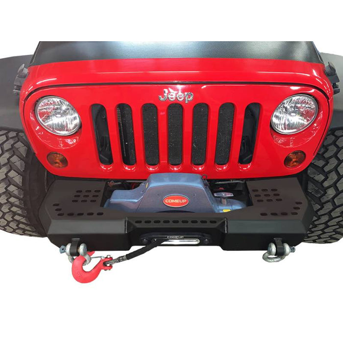 Warrior 6567 Winch MOD Series Stubby Front Bumper for Jeep Wrangler JK 2007-2018 - Black Powder Coat