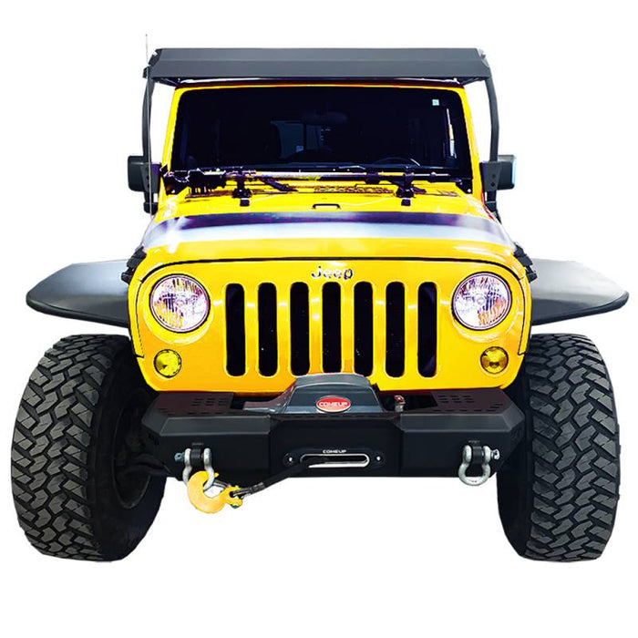 Warrior 6567 Winch MOD Series Stubby Front Bumper for Jeep Wrangler JK 2007-2018 - Black Powder Coat