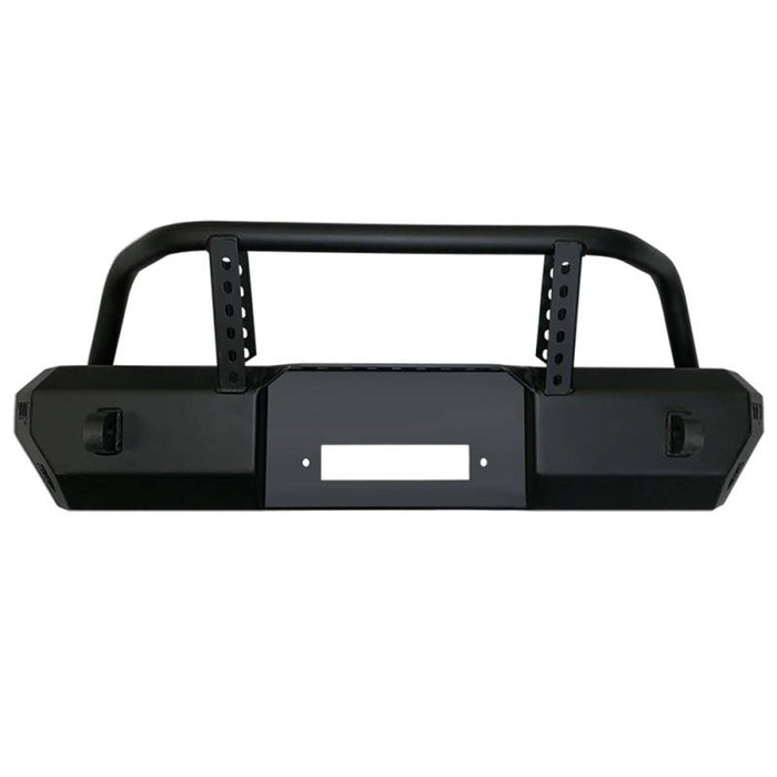 Warrior 6577 Winch MOD Series Stubby Front Bumper w/ Brush Guard for Jeep Wrangler JK 2007-2018 - Black Powder Coat