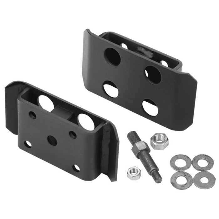 Warrior 1710 Front Leaf Spring U-Bolt Skid Plates Kit for Jeep CJ5/CJ6 1972-1975 - Black Powder Coat