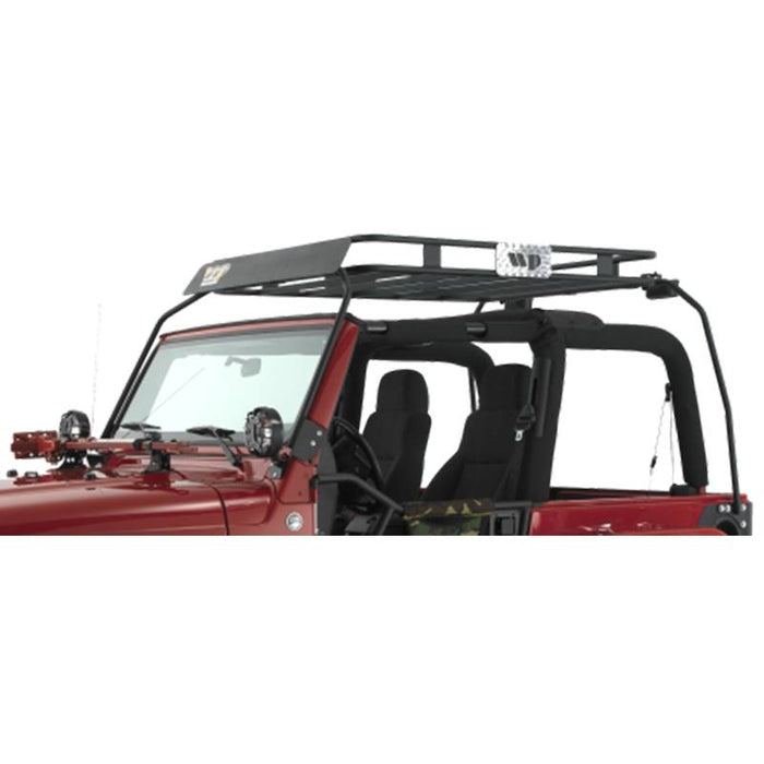 Warrior 858 Safari Roof Rack Basket for Jeep Wrangler TJ 1997-2006 - Black Powder Coat