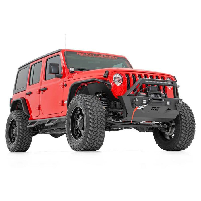 Rough Country 10597A Trail Front Bumper w/ Stubby Bar for Jeep Gladiator JT/ Wrangler JK/JL 2007-2022