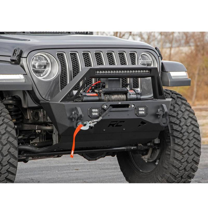 Rough Country 10597A Trail Front Bumper w/ Stubby Bar for Jeep Gladiator JT/ Wrangler JK/JL 2007-2022